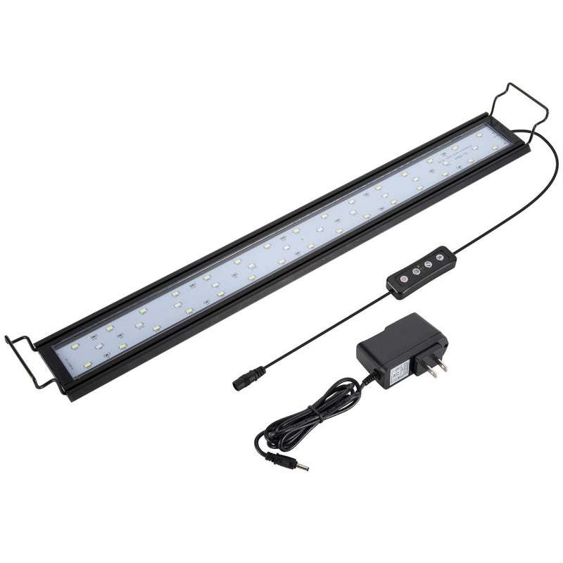 hygger 16W Full Spectrum Aquarium Light with Aluminum Alloy Shell Extendable Brackets, White Blue Red LEDs, External Controller, for Freshwater Fish Tank (24-30 inch) - Image 1